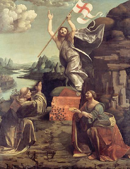 Giovanni Antonio Boltraffio The Resurrection of Christ with SS. Leonard of Noblac and Lucia china oil painting image